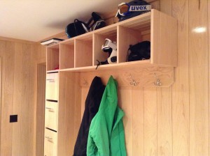 Ski helmet coat organizer