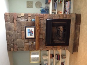 Custom gas fireplace mantle