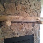 Custom log hearth and stone